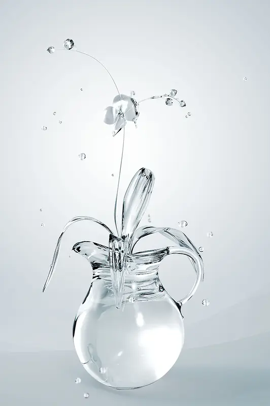 玻璃花盆创意海报背景素材