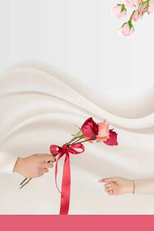 爱在情人节白色清新婚庆海报