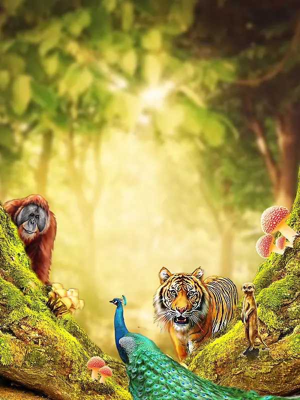 世界森林日节日创意公益海报背景素材