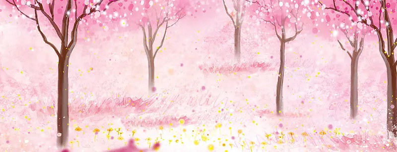 粉色梦幻森林背景