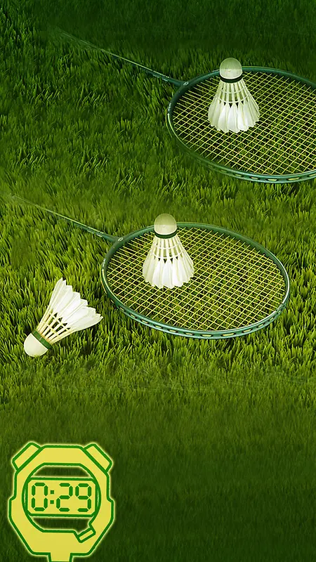 绿色运动羽毛球背景图