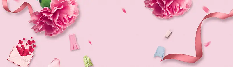 粉色康乃馨背景海报