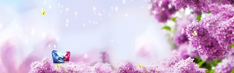 紫色梦幻钻石花背景banner