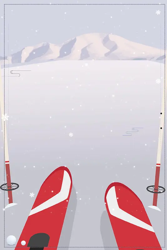 清新冬季滑雪运动