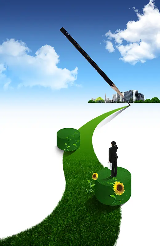 绿色通道 生态环境海报背景素材