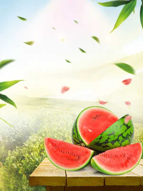 西瓜熟了水果促销海报