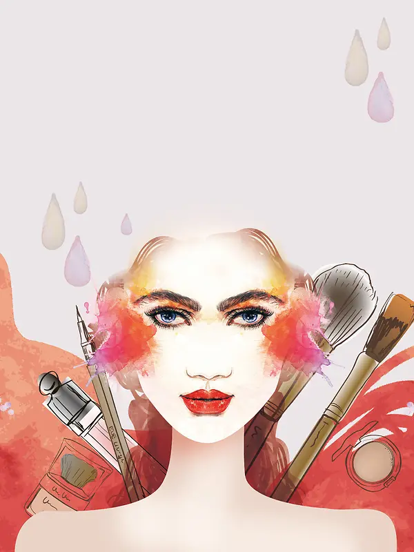 美妆节化妆品宣传海报背景