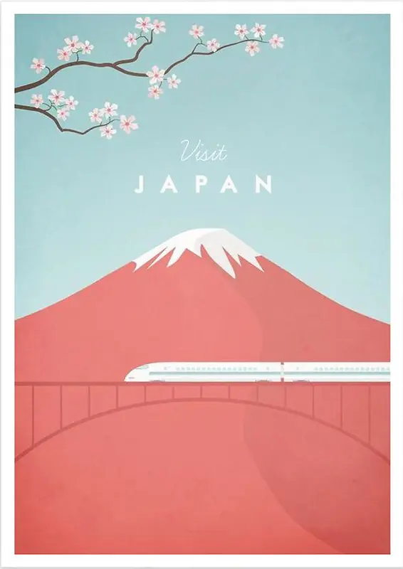 日本富士山印花背景