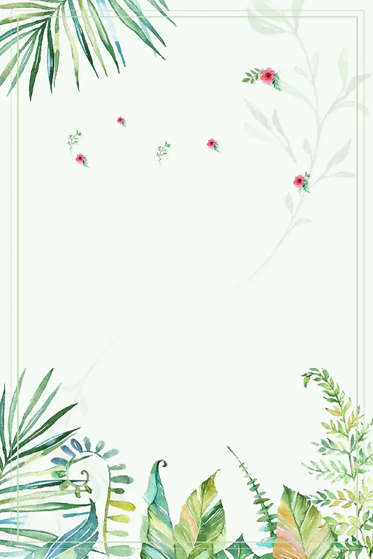 绿色清新手绘春季新品边框背景