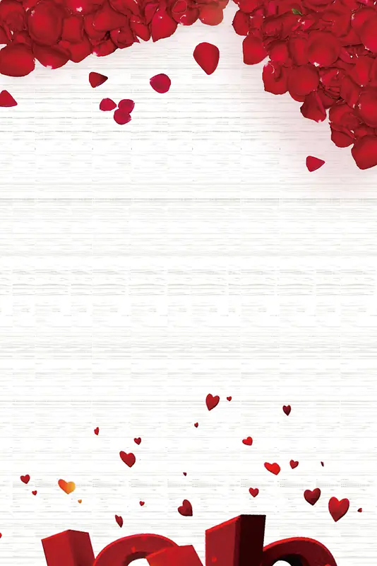 白色浪漫玫瑰花情人节海报背景素材