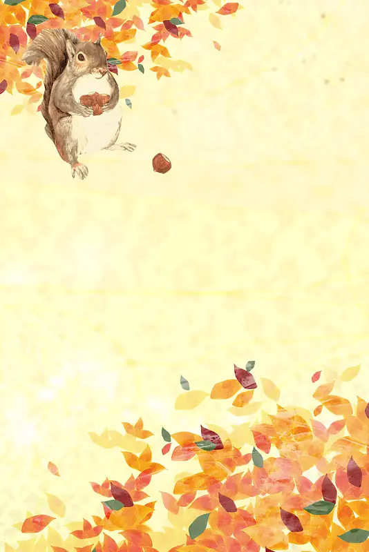 秋季金秋秋天小松鼠