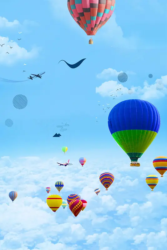 创意版式热气球宣传推广