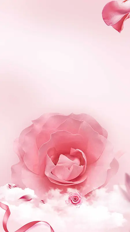 唯美大气玫瑰护肤品H5背景素材