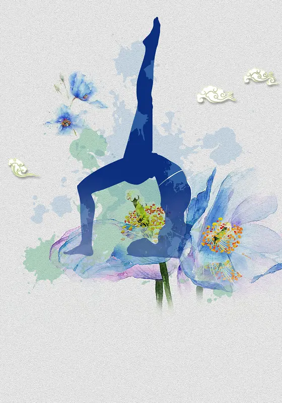 瑜伽清新海报背景