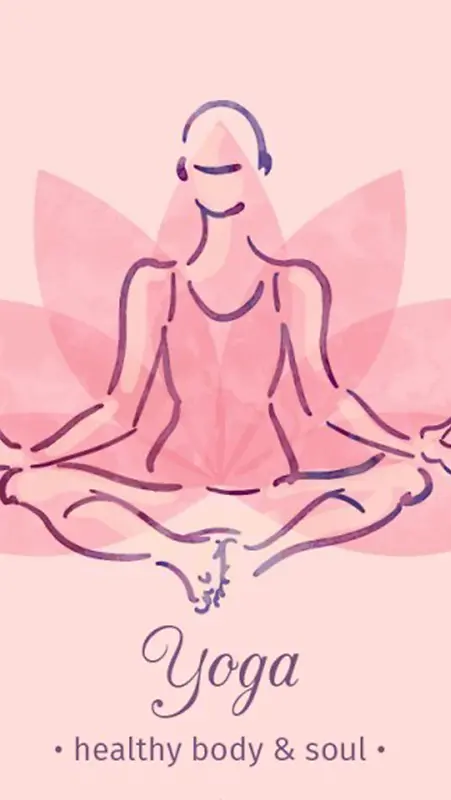 粉红色女子瑜伽动作轮廓背景图