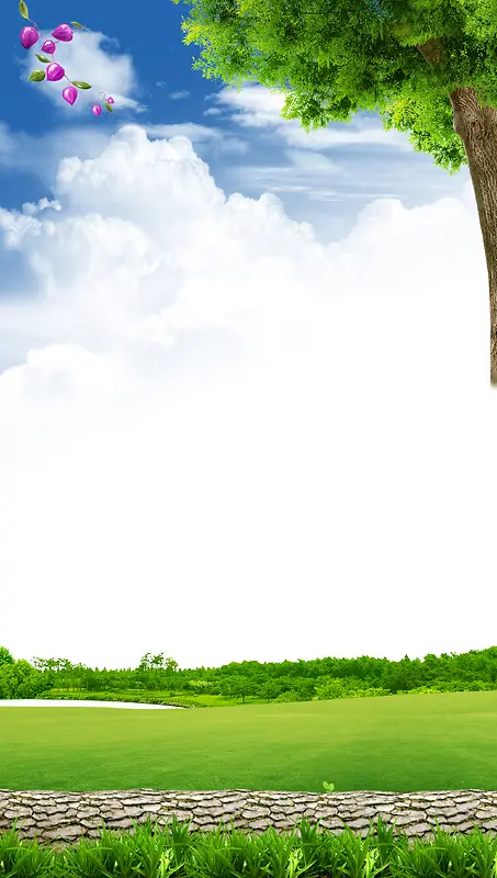 小清新大树背景素材