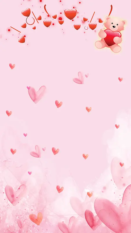 粉红色爱心图案情人节背景图