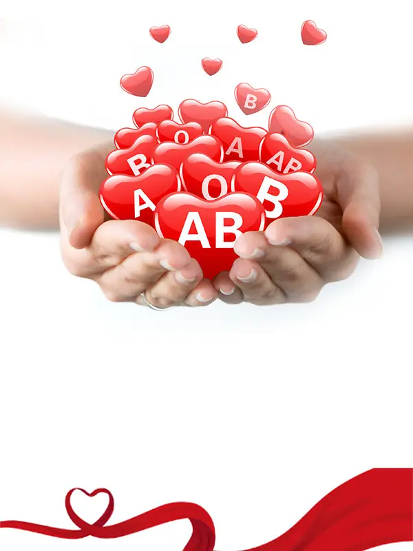 白色底纹爱心红十字献血公益海报背景素材