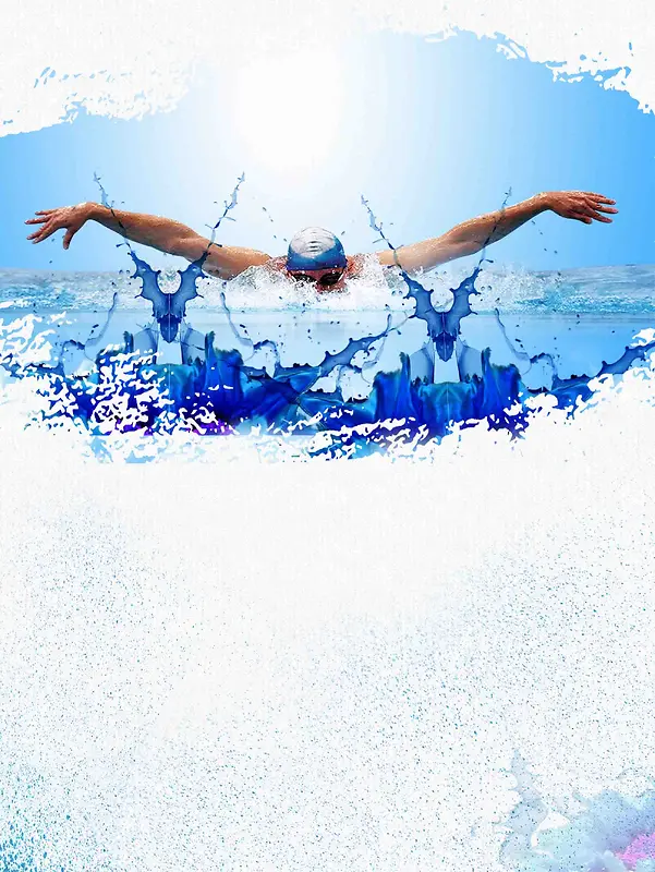 游泳健身夏季游泳宣传海报背景模板
