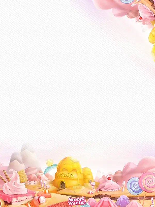 粉色浪漫梦幻城堡糖果美食背景素材