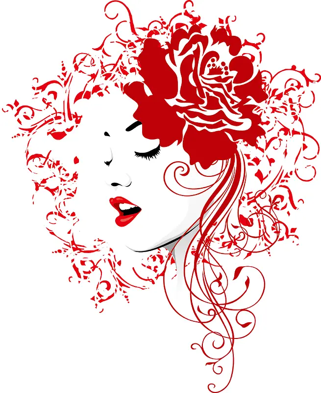 时尚女性花纹矢量背景素材