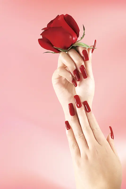 粉色底纹玫瑰花美甲海报背景素材
