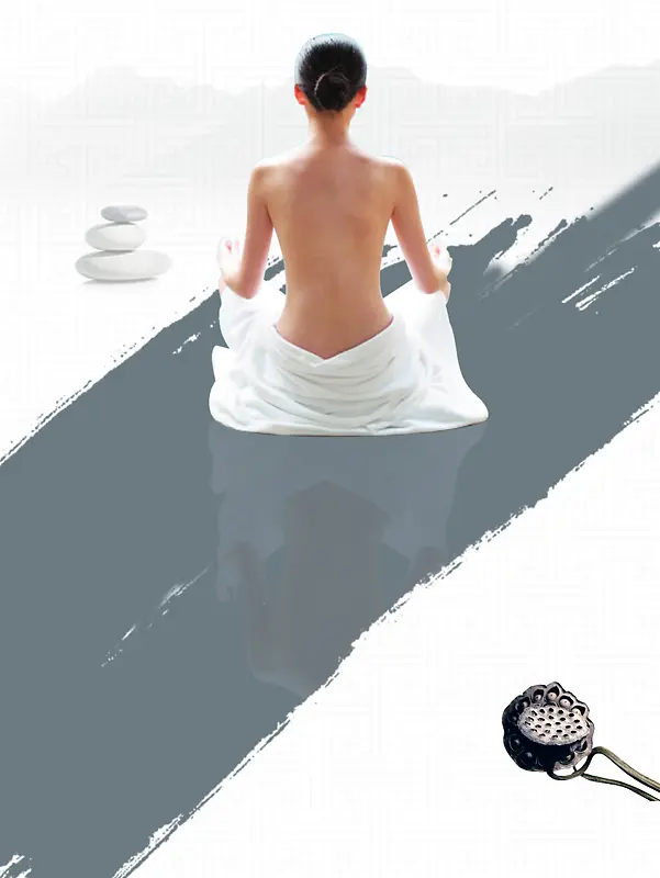 健康养生瑜伽宣传海报PSD背景素材
