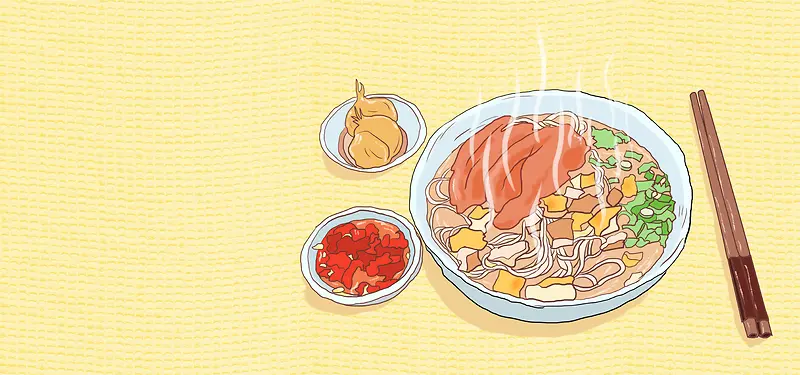 西安美食羊肉泡馍手绘banner