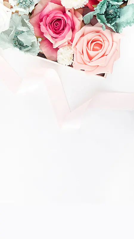 母亲节玫瑰花丝带H5背景素材