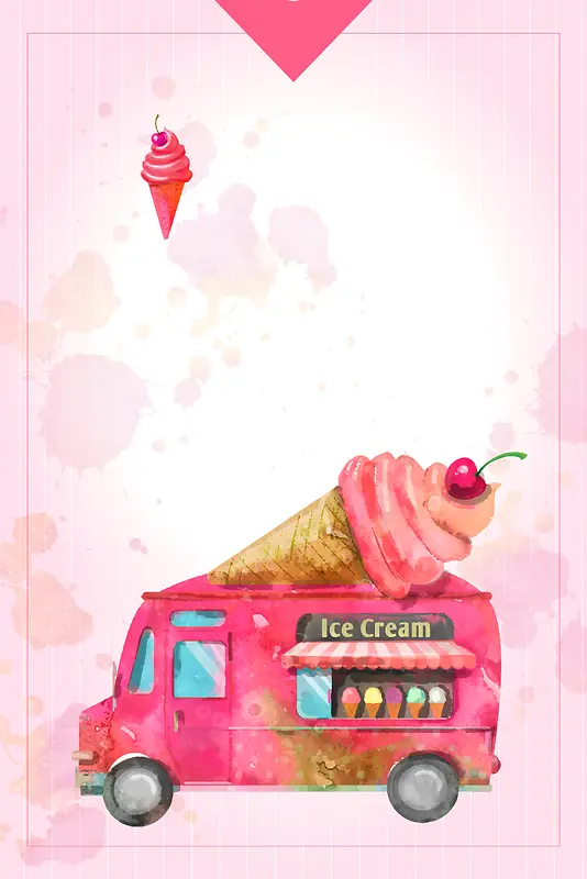 冰淇淋车海报背景