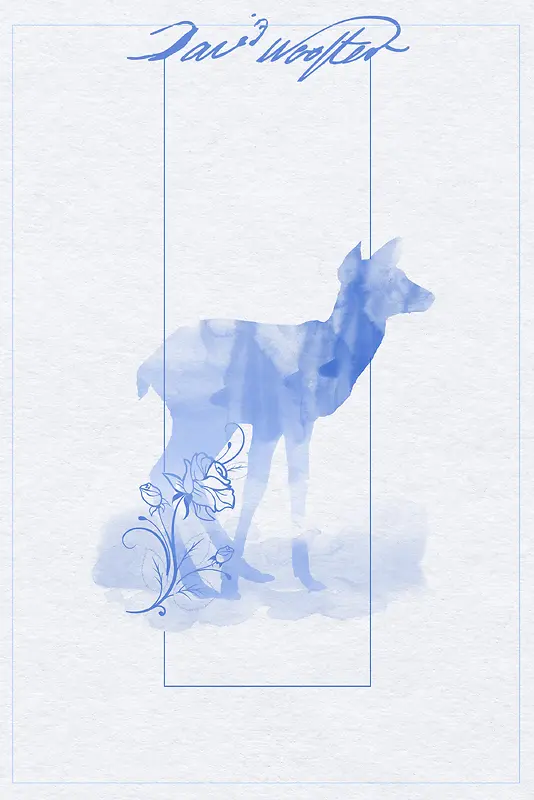 手绘动物简约边框平面广告