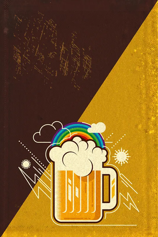 复古质感矢量啤酒节海报背景