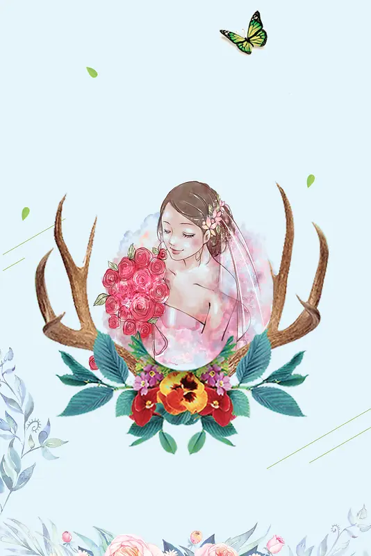 韩式最美的你影楼婚纱摄影海报背景