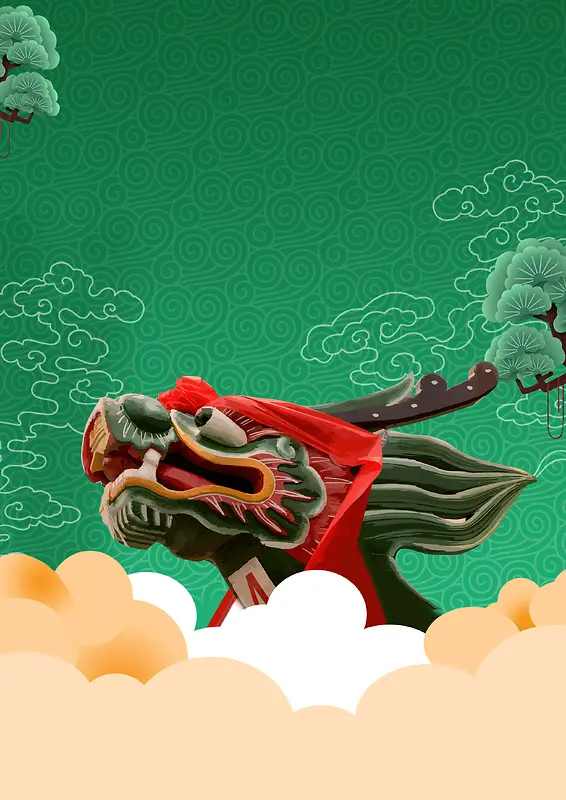 中国风端午舞龙舞狮背景素材