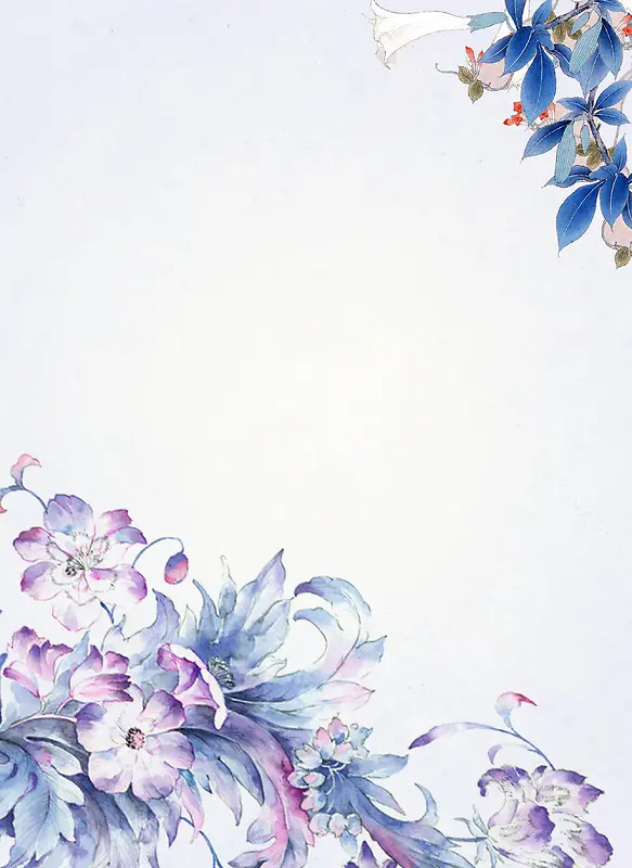 手绘古典花卉夏装新品促销海报背景模板