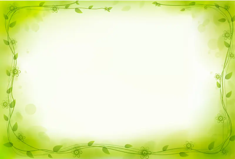 绿色手绘树叶边框背景