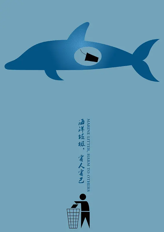 《海洋垃圾—海豚篇》背景模板