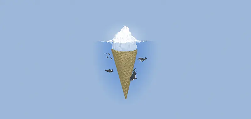 创意冰淇淋鲸鱼背景