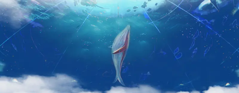 卡通海底蓝色banner