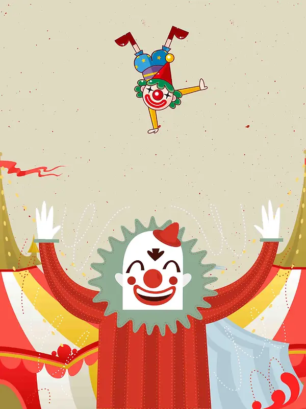 欢乐游乐场小丑宣传海报背景模板
