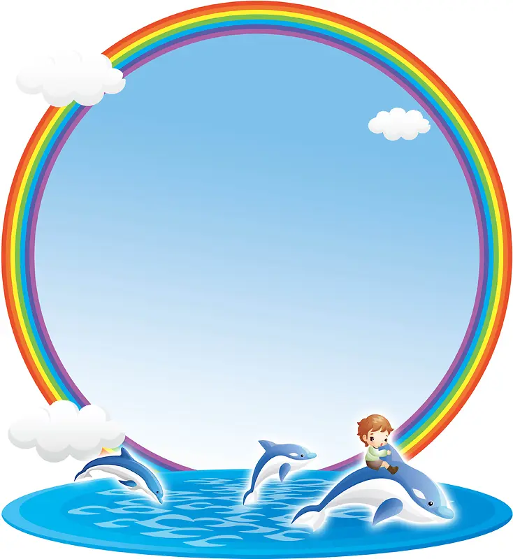 海豚儿童卡通海报背景素材