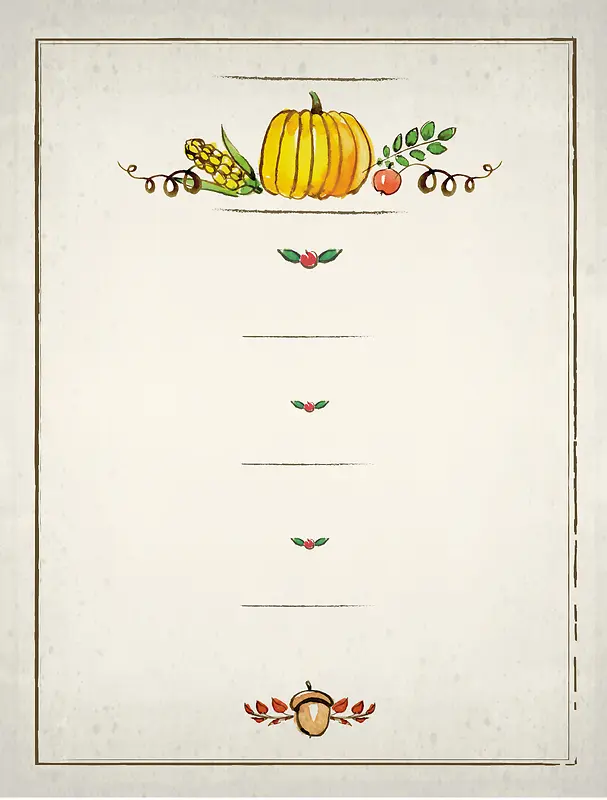 感恩节手绘南瓜海报背景