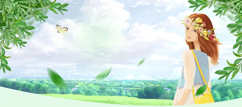 夏季文艺清新手绘banner