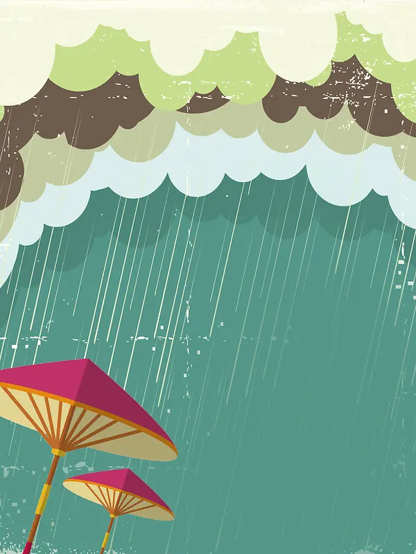 雨水节气绿色背景素材