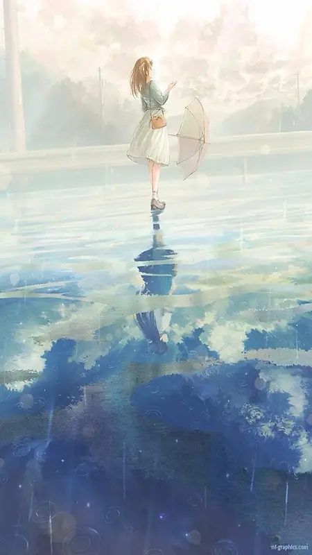 手绘女孩H5背景