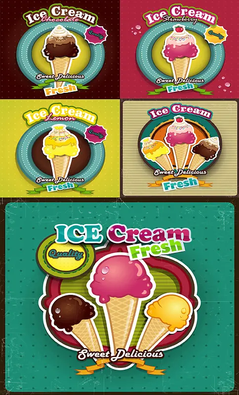 雪糕 雪糕 冰淇淋 美食卡通手绘