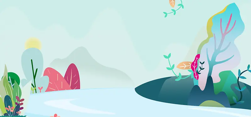 春游记卡通童趣手绘背景