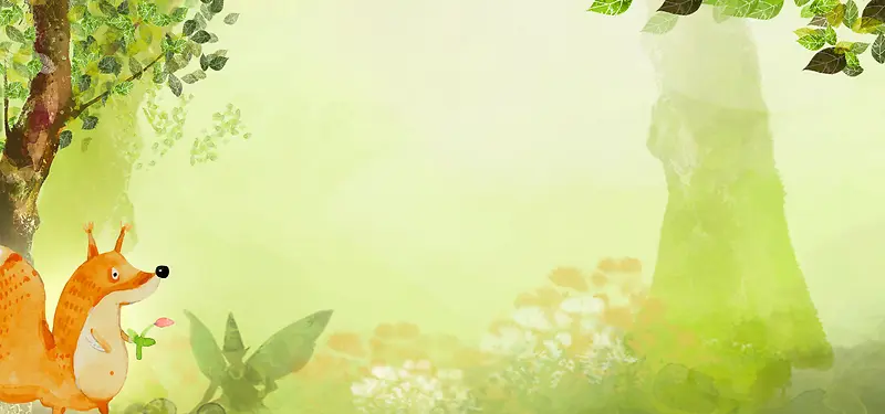 世界地球日森林卡通banner