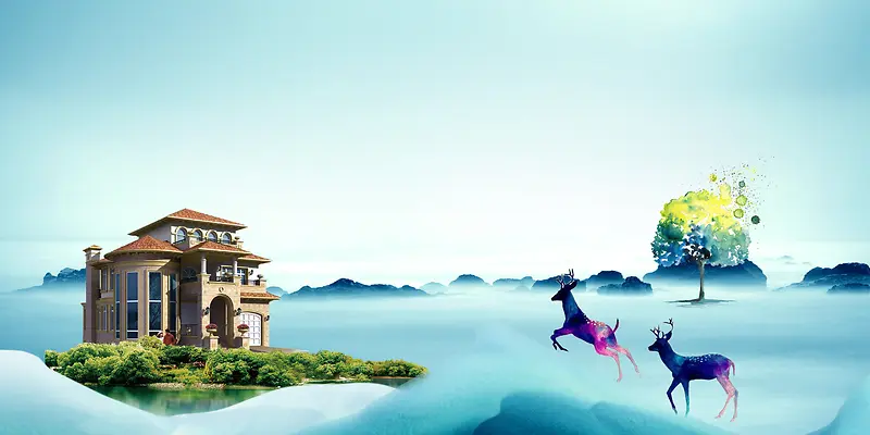 房地产海报背景素材
