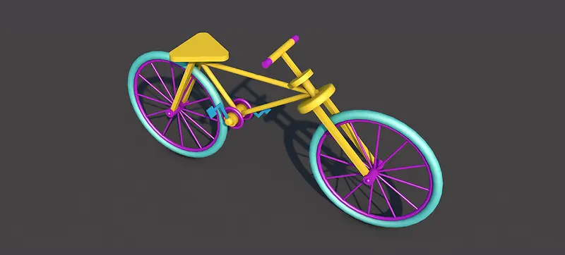 自行车C4D卡通背景
